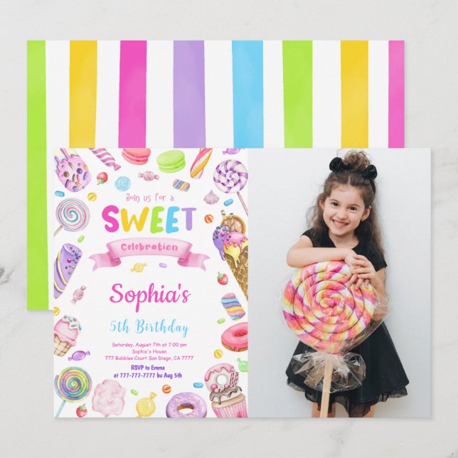 Candy Photo Invitation (Front/Back)