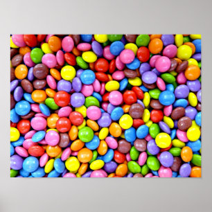 Candy pieces, colourful sweet treats poster