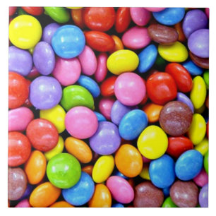 Candy pieces, colourful sweet treats tile
