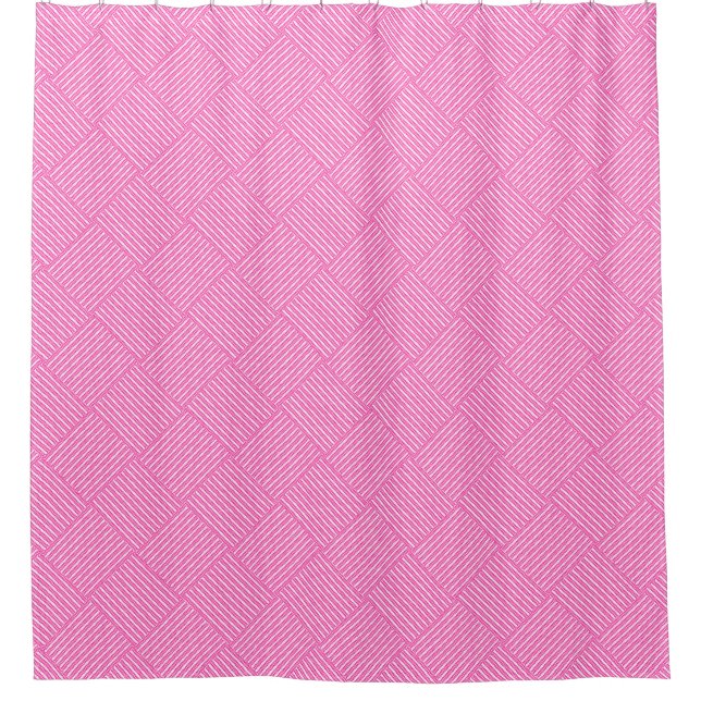 Candy Pink and White Girly Basket Weave Pattern (Front)