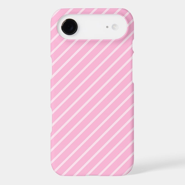 Candy Pink Diagonal Striped Pattern. Case-Mate iPhone Case (Back)