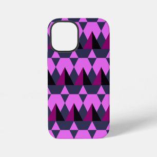Candy Pink, Eggplant, blue, and jaguar geometric iPhone 12 Mini Case