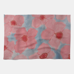Candy Pink Flowers Kitchen Towel