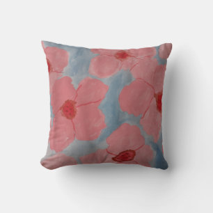 Candy Pink Flowers Throw Pillow