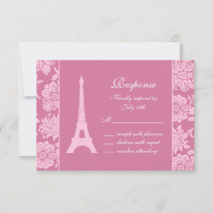 Candy Pink in Paris RSVP Card