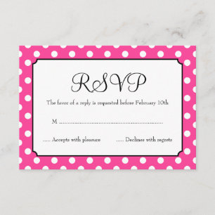 Candy Pink Polka Dot Bat Mitzvah RSVP Card