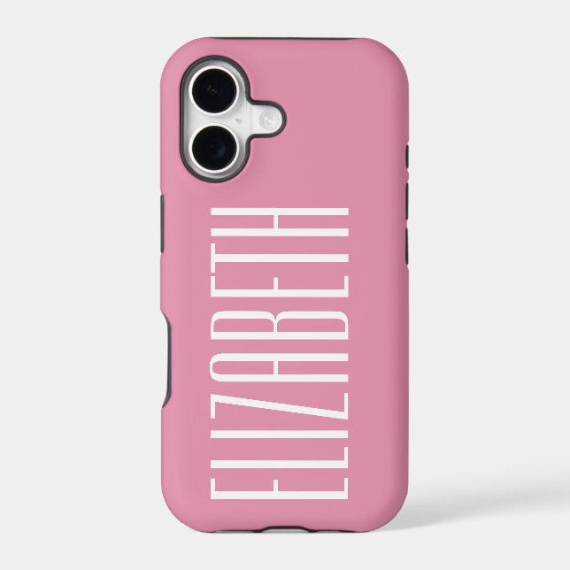 Candy Pink Solid Colour | Minimalist Monogram (Back)
