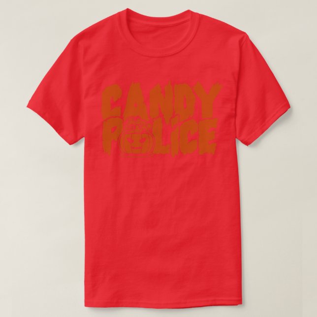 Candy Police Funny Halloween T-Shirt (Design Front)