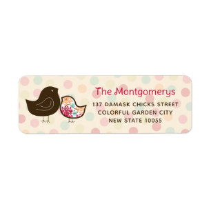 Candy Pop Cute Damask Chicks Baby Shower Address