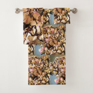 Candy Popcorn with Chocolate Drizzle Bath Towel Set