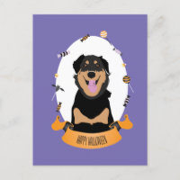 Candy Portrait Rottweiler Dog Purple Orange