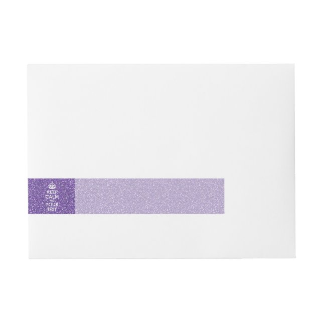 Candy Purple KEEP CALM AND Your Creative Text Wraparound Address Label (Front)