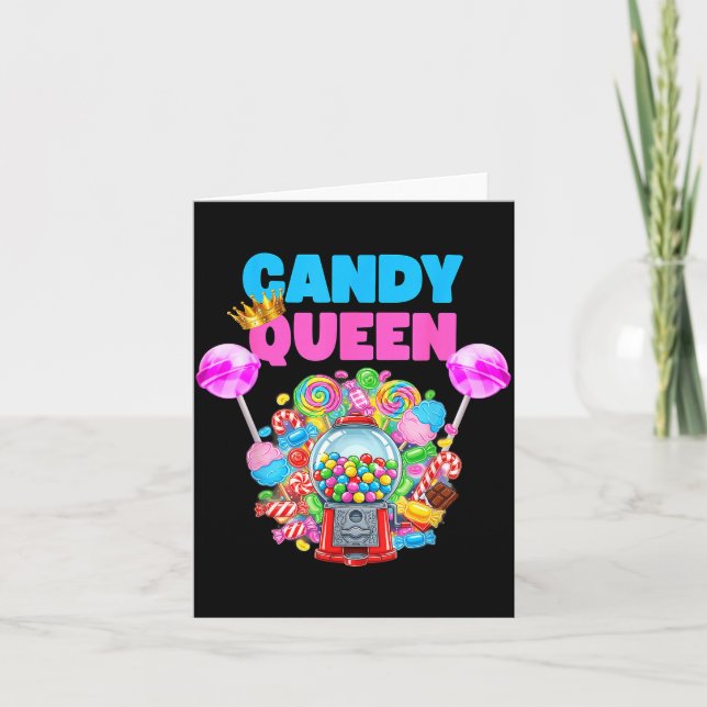 Candy Queen Shirt Funny Lollip Candy Lover Humor  Card (Front)
