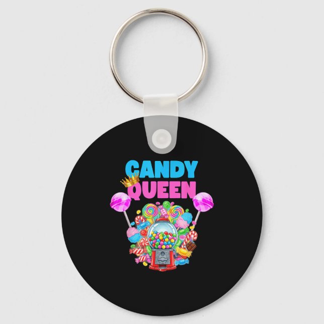 Candy Queen Shirt Funny Lollip Candy Lover Humor  Keychain (Front)