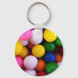 Candy rainbow gum balls keychain