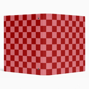 Candy Red and Candy Pink Checkerboard Binder