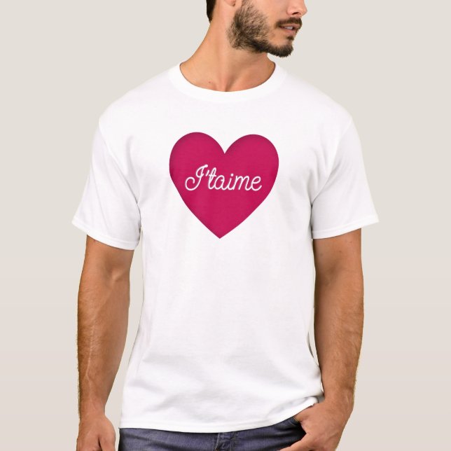 Candy Red Heart J'taime White T-Shirt S M L XL 1X (Front)