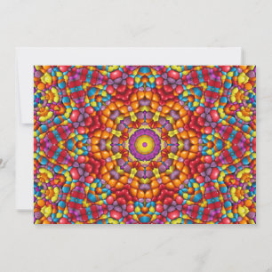 Candy Red Yellow Orange Vintage Kaleidoscope Invitation