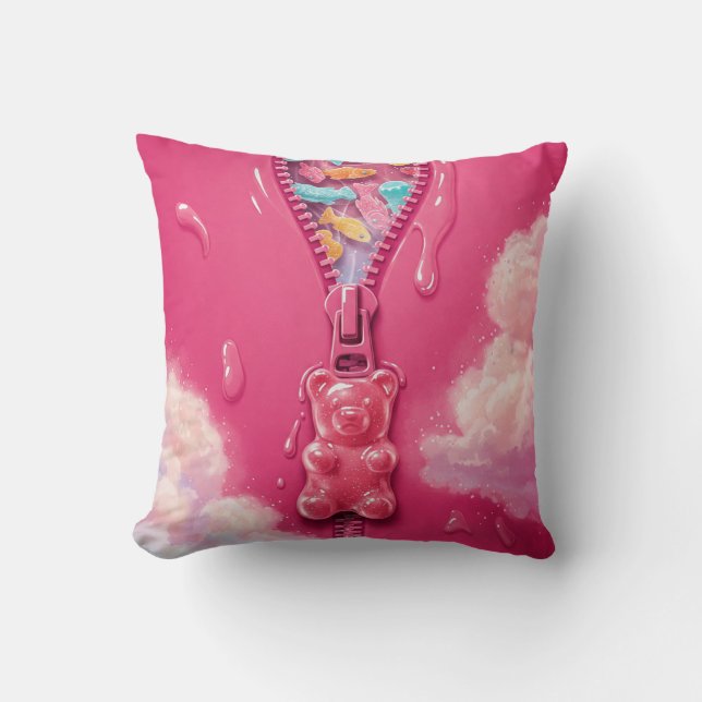 Candy Rip Throw Pillow (Front)