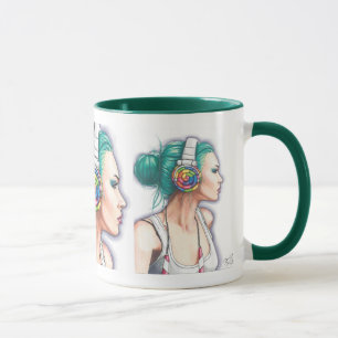 Candy Rocker Coffe Mug Punk Girl Mug Headphone Mug