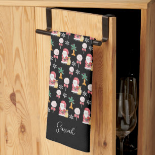 Candy Santa Christmas Illustration Kitchen Towel