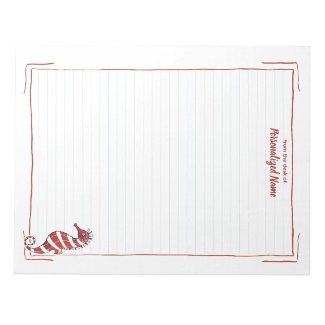 Candy Seahorse Lined Notepad (Front)