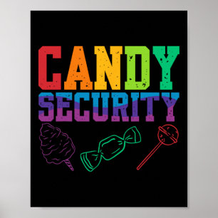 Candy Security Candyland Halloween Costume Kids Te Poster