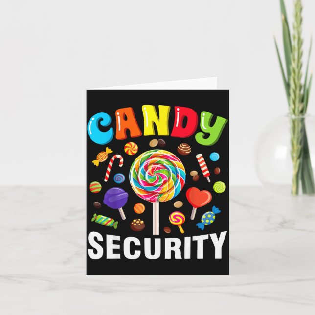 Candy Security Funny Halloween Costume  Card (Front)