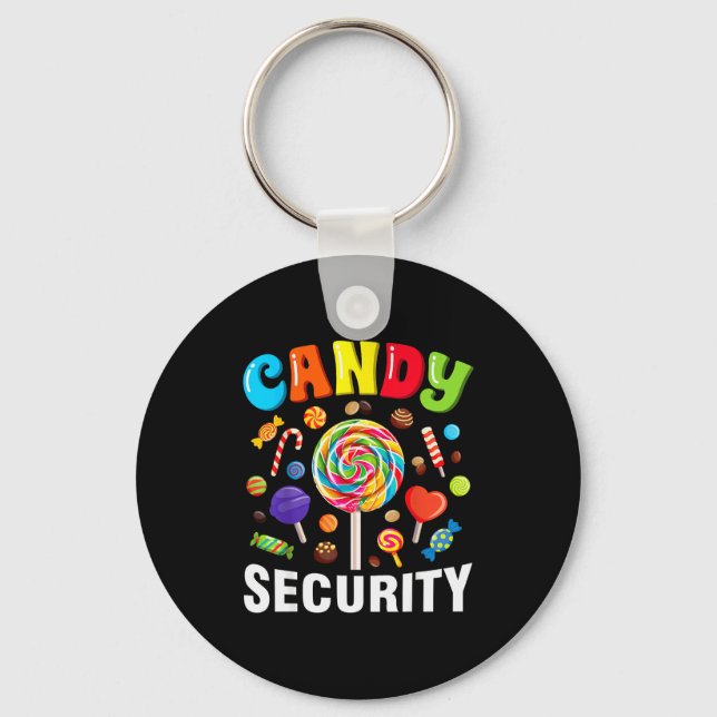 Candy Security Funny Halloween Costume  Keychain (Front)