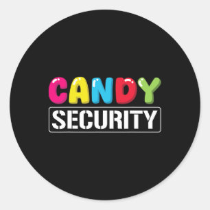 Candy Security Funny Halloween Costume Kids Boys G Classic Round Sticker