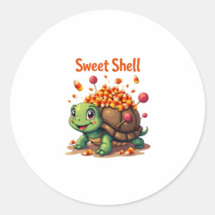 Candy Shell Turtle Classic Round Sticker
