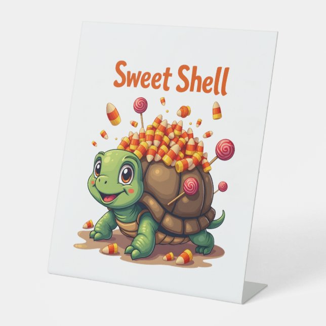 Candy Shell Turtle Pedestal Sign (Front)