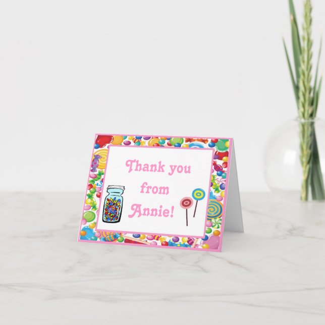 Candy Shop Anniversaire Merci Cartes de notes (Devant)