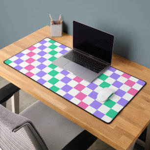 Candy shop diagonal checkerboard pattern desk mat