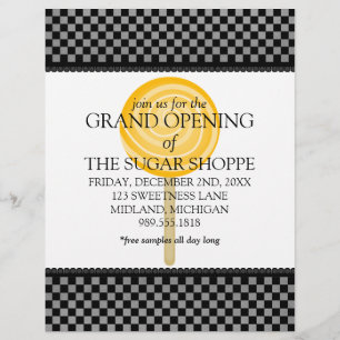 Candy Shop Grand Opening Announcement Flyers