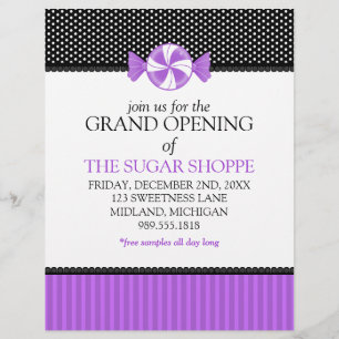 Candy Shop Grand Opening Announcement Flyers