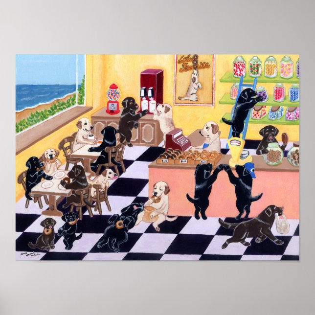 Candy Shop Labradors Artwork Poster (Front)