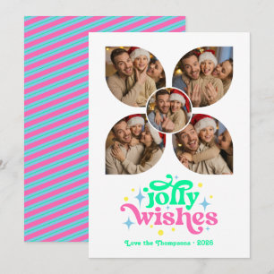 Candy Shop Retro Photo Collage Christmas Holiday Card