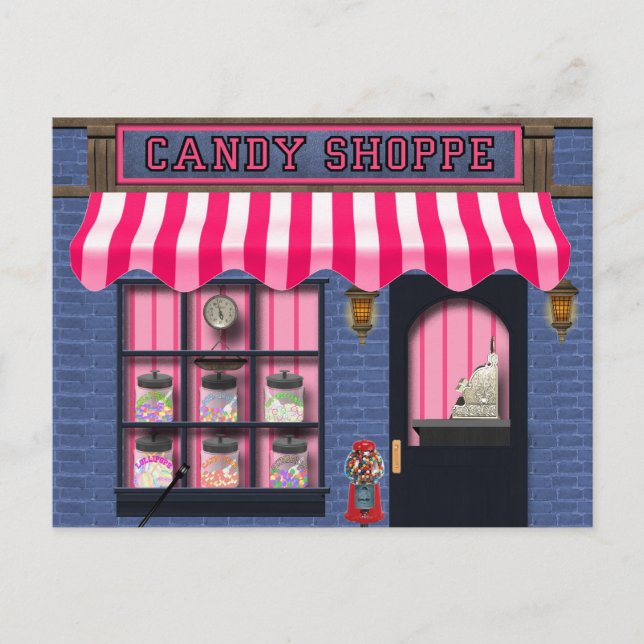 Candy Shoppe carte postale sucré (Devant)