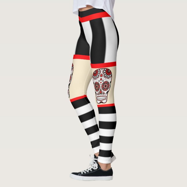 Candy Skull Leggings Shorts Effect (Left)