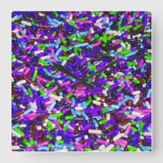 Candy Sprinkles 2 Square Wall Clock