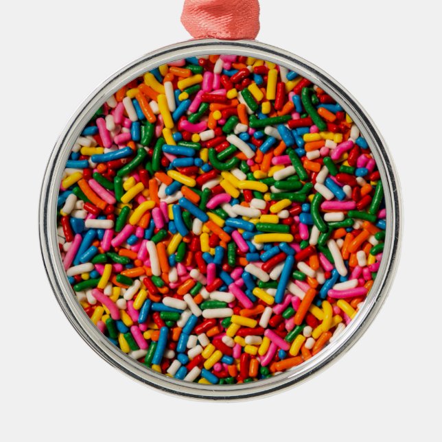 Candy Sprinkles Metal Ornament (Front)
