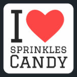 Candy sprinkles pattern square sticker<br><div class="desc">Candy sprinkles pattern ,  for food lovers</div>