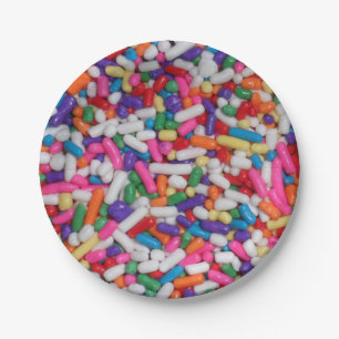Candy Sprinkles Rainbow Ice Cream Paper Plates