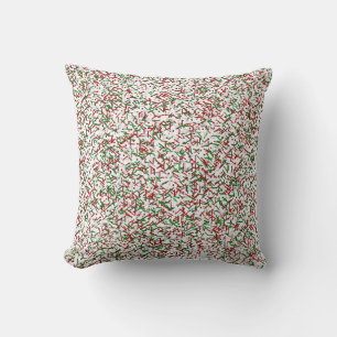 Candy Sprinkles with Polka dots Throw Pillow,White Pillow