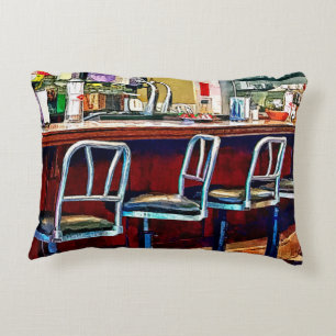 Candy Store With Soda Fountain Decorative Pillow