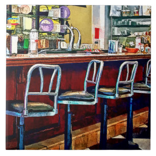 Candy Store With Soda Fountain Tile