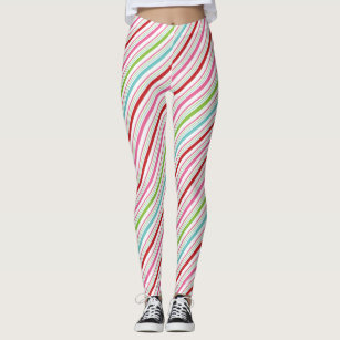 Candy Stripe Merry and Bright Leggings