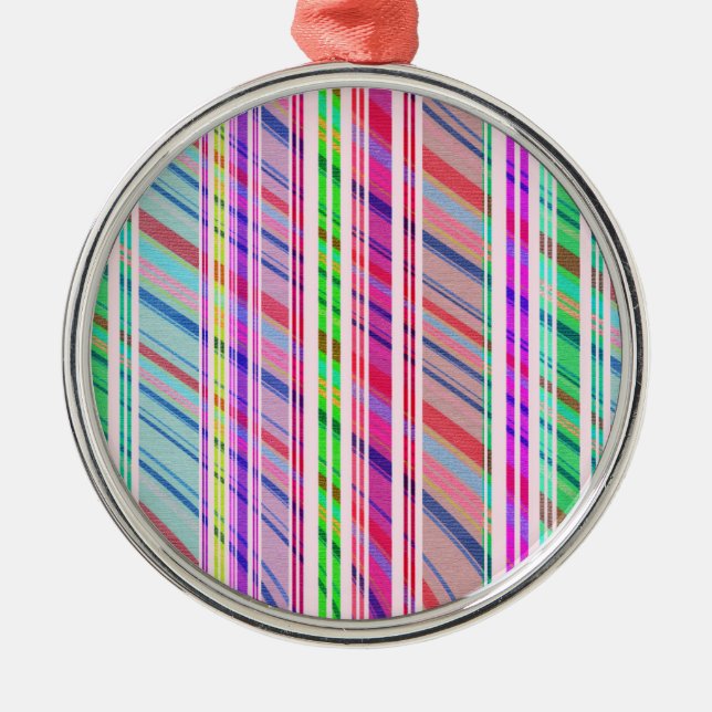 Candy Stripe Metal Ornament (Front)