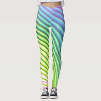 Candy Stripe Pastel Rainbow Bright Happy Colour Leggings